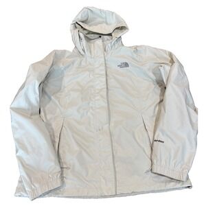 The North Face Hyvent Jacket womens' Sz Medium Waterproof Full Zip Hood ivory
